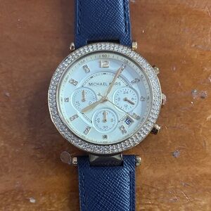Michael Kors Gold and Navy Watch-needs batter